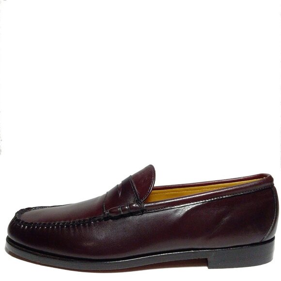 E.T. Wright Like New Men\'s Oxblood Burgundy mock toe Penny Loafer Sz 10 Narrow main image 9